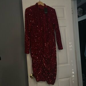Eloquii red sequin dress